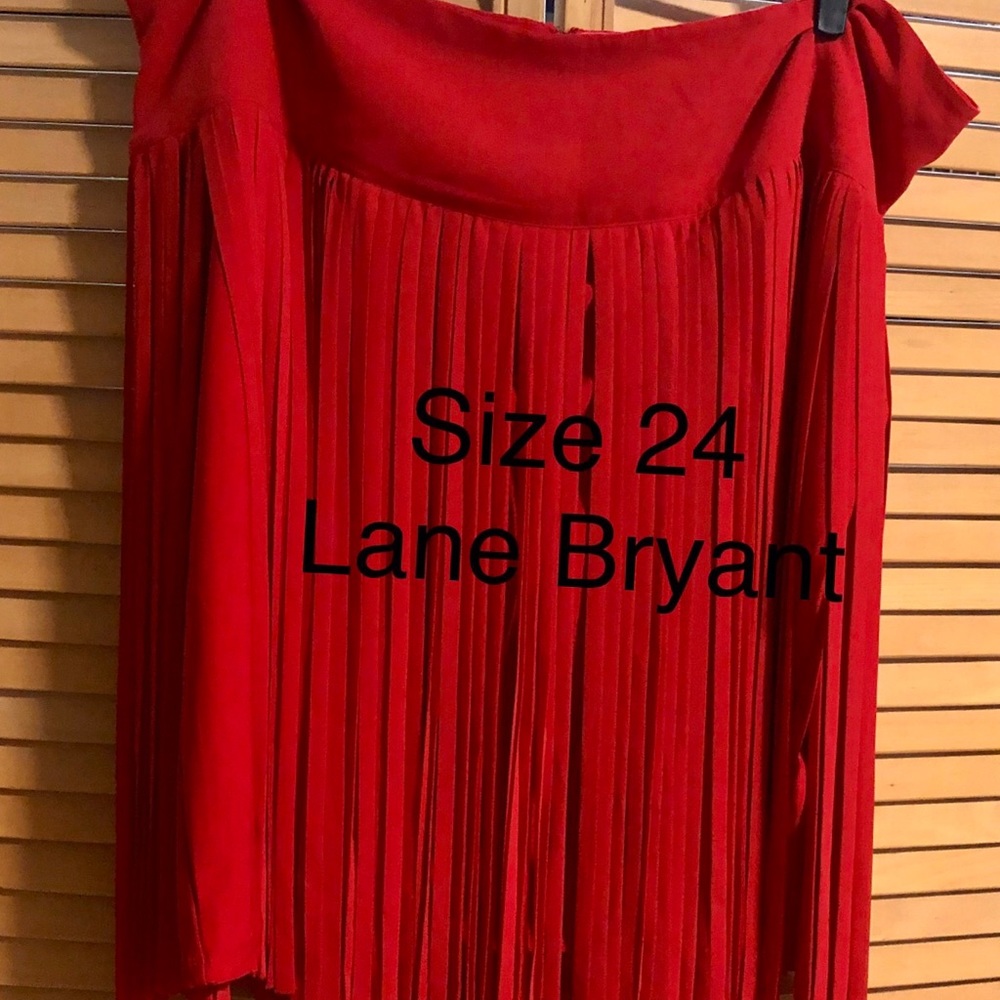 Women’s red fringe skirt